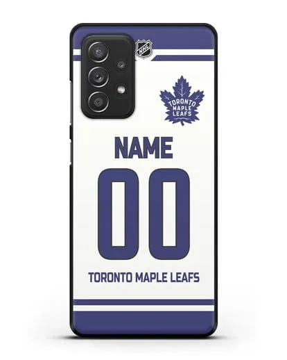 Чехол ХК Торонто Мейпл Лифс с фамилией и номером белая форма силиконовый для Samsung Galaxy A52 4G [SM-A525F]