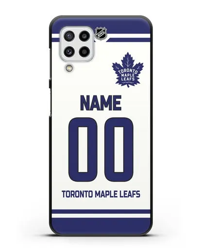 Чехол ХК Торонто Мейпл Лифс с фамилией и номером белая форма силиконовый для Samsung Galaxy M32 [SM-M325F]