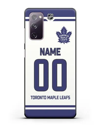 Чехол ХК Торонто Мейпл Лифс с фамилией и номером белая форма силиконовый для Samsung Galaxy S20 FE [SM-G780F]