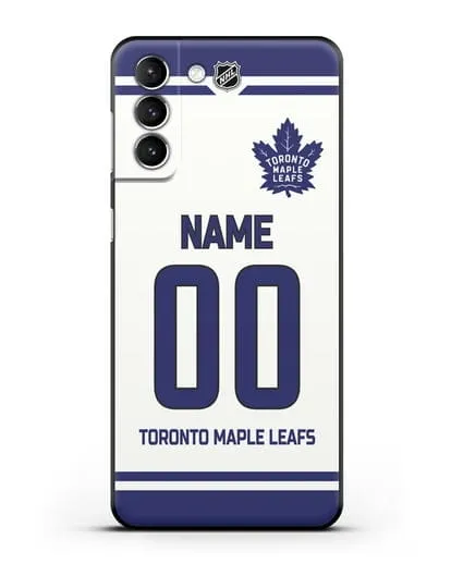 Чехол ХК Торонто Мейпл Лифс с фамилией и номером белая форма силиконовый для Samsung Galaxy S21 Plus [SM-G996B]