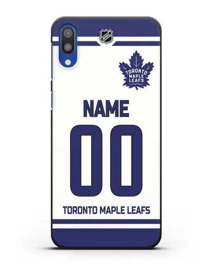 Чехол ХК Торонто Мейпл Лифс с фамилией и номером белая форма силиконовый для Samsung Galaxy M10 [SM-M105F]