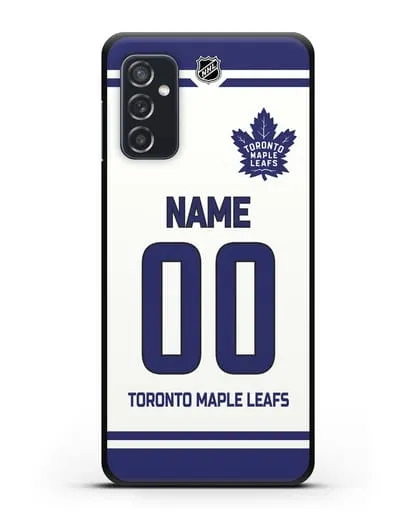 Чехол ХК Торонто Мейпл Лифс с фамилией и номером белая форма силиконовый для Samsung Galaxy M52 [M526B]