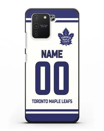 Чехол ХК Торонто Мейпл Лифс с фамилией и номером белая форма силиконовый для Samsung Galaxy S10 lite [SM-G770F]