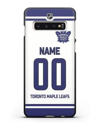 Чехол ХК Торонто Мейпл Лифс с фамилией и номером белая форма силиконовый для Samsung Galaxy S10 [SM-G973F]