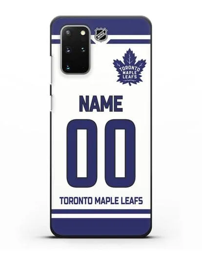 Чехол ХК Торонто Мейпл Лифс с фамилией и номером белая форма силиконовый для Samsung Galaxy S20 Plus [SM-G985F]