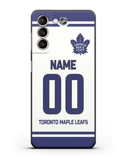 Чехол ХК Торонто Мейпл Лифс с фамилией и номером белая форма силиконовый для Samsung Galaxy S21 FE [G990B]