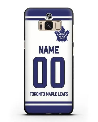 Чехол ХК Торонто Мейпл Лифс с фамилией и номером белая форма силиконовый для Samsung Galaxy S8 [SM-950F]