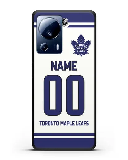Чехол ХК Торонто Мейпл Лифс с фамилией и номером белая форма силиконовый для Xiaomi 13 Lite