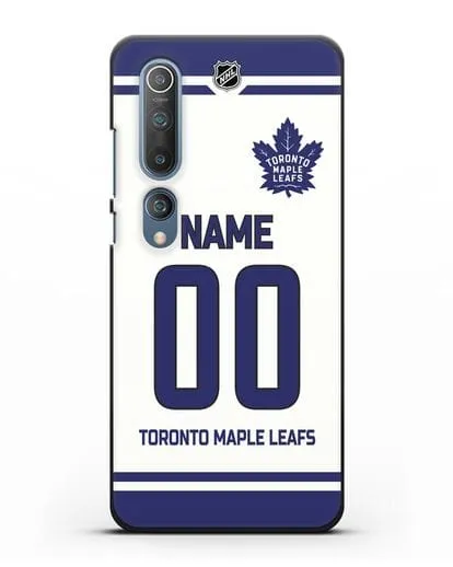 Чехол ХК Торонто Мейпл Лифс с фамилией и номером белая форма силиконовый для Xiaomi Mi 10 Pro