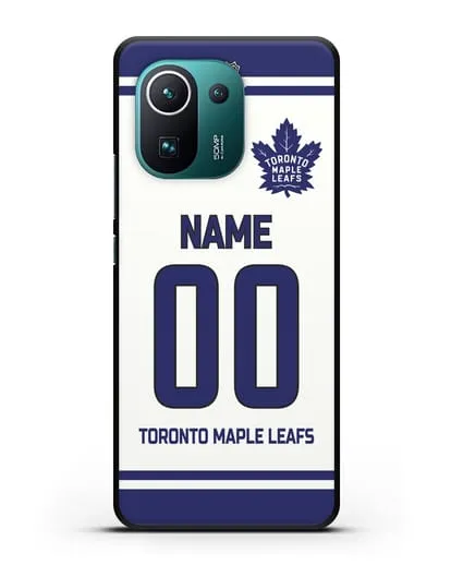 Чехол ХК Торонто Мейпл Лифс с фамилией и номером белая форма силиконовый для Xiaomi Mi 11 Pro