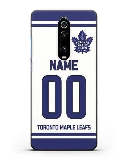 Чехол ХК Торонто Мейпл Лифс с фамилией и номером белая форма силиконовый для Xiaomi Mi 9T