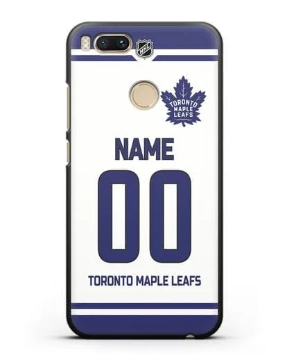 Чехол ХК Торонто Мейпл Лифс с фамилией и номером белая форма силиконовый для Xiaomi Mi A1