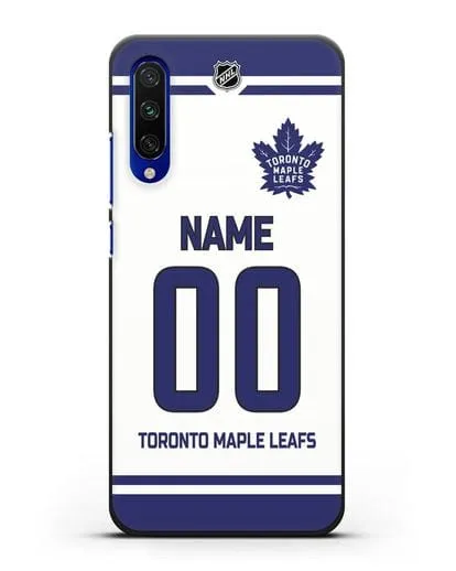 Чехол ХК Торонто Мейпл Лифс с фамилией и номером белая форма силиконовый для Xiaomi Mi A3