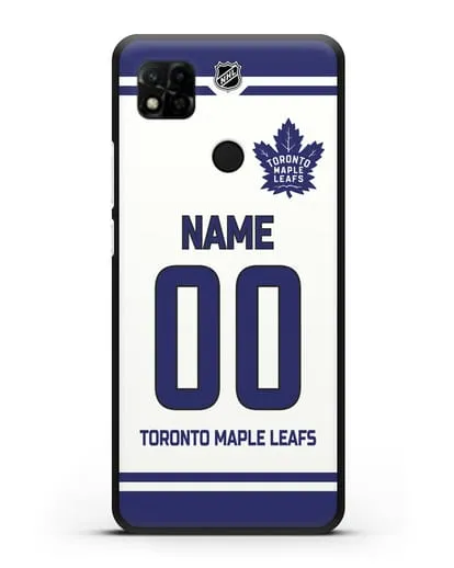 Чехол ХК Торонто Мейпл Лифс с фамилией и номером белая форма силиконовый для Xiaomi Redmi 10A