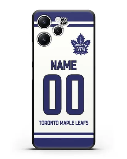 Чехол ХК Торонто Мейпл Лифс с фамилией и номером белая форма силиконовый для Xiaomi Redmi 12