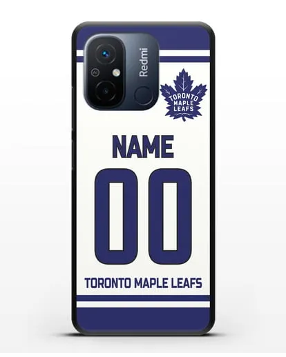 Чехол ХК Торонто Мейпл Лифс с фамилией и номером белая форма силиконовый для Xiaomi Redmi 12C