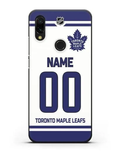 Чехол ХК Торонто Мейпл Лифс с фамилией и номером белая форма силиконовый для Xiaomi Redmi 7