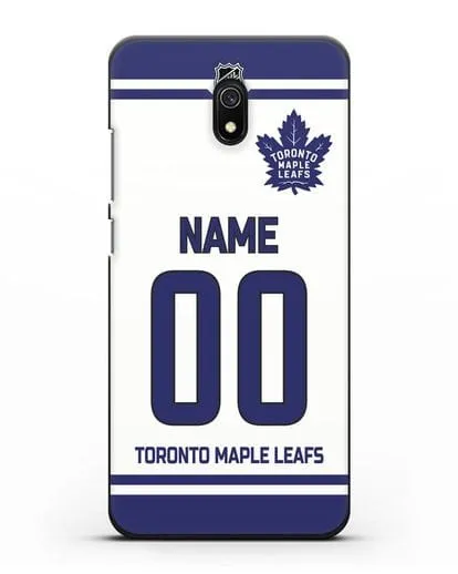 Чехол ХК Торонто Мейпл Лифс с фамилией и номером белая форма силиконовый для Xiaomi Redmi 8A