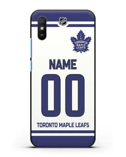 Чехол ХК Торонто Мейпл Лифс с фамилией и номером белая форма силиконовый для Xiaomi Redmi 9A