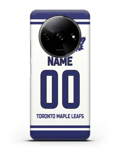 Чехол ХК Торонто Мейпл Лифс с фамилией и номером белая форма силиконовый для Xiaomi Redmi A3