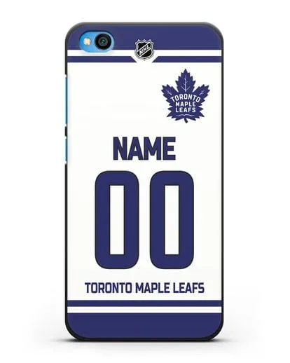Чехол ХК Торонто Мейпл Лифс с фамилией и номером белая форма силиконовый для Xiaomi Redmi Go