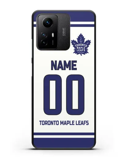 Чехол ХК Торонто Мейпл Лифс с фамилией и номером белая форма силиконовый для Xiaomi Redmi Note 12S