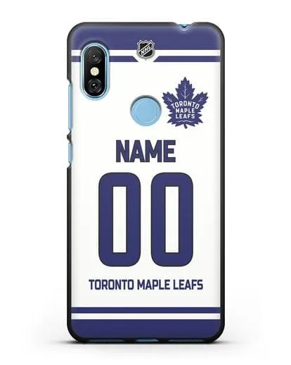 Чехол ХК Торонто Мейпл Лифс с фамилией и номером белая форма силиконовый для Xiaomi Redmi Note 6 Pro