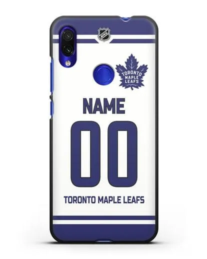 Чехол ХК Торонто Мейпл Лифс с фамилией и номером белая форма силиконовый для Xiaomi Redmi Note 7