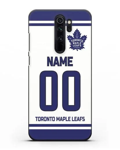 Чехол ХК Торонто Мейпл Лифс с фамилией и номером белая форма силиконовый для Xiaomi Redmi Note 8 Pro