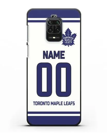 Чехол ХК Торонто Мейпл Лифс с фамилией и номером белая форма силиконовый для Xiaomi Redmi Note 9S