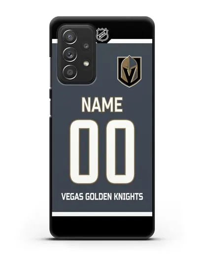 Чехол ХК Вегас Голден Найтс с фамилией и номером серая форма силиконовый для Samsung Galaxy A53