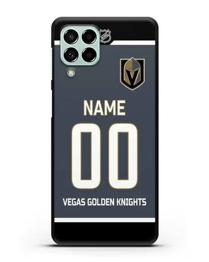 Чехол ХК Вегас Голден Найтс с фамилией и номером серая форма силиконовый для Samsung Galaxy M53 [SM-M536]