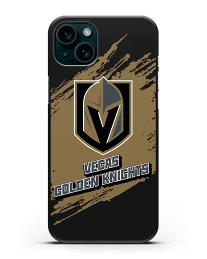 Чехол с надписью ХК Вегас Голден Найтс силиконовый для iPhone 15 Plus