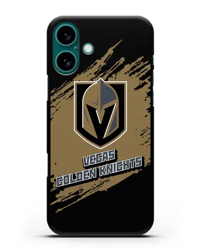 Чехол с надписью ХК Вегас Голден Найтс силиконовый для iPhone 16 Plus
