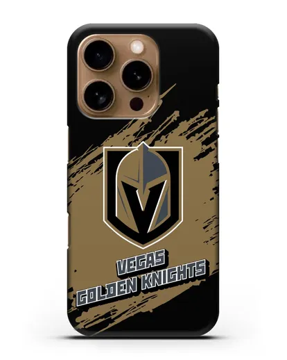 Чехол с надписью ХК Вегас Голден Найтс силиконовый для iPhone 16 Pro