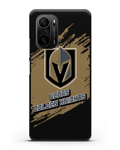 Чехол с надписью ХК Вегас Голден Найтс силиконовый для Xiaomi Poco F3 Pro