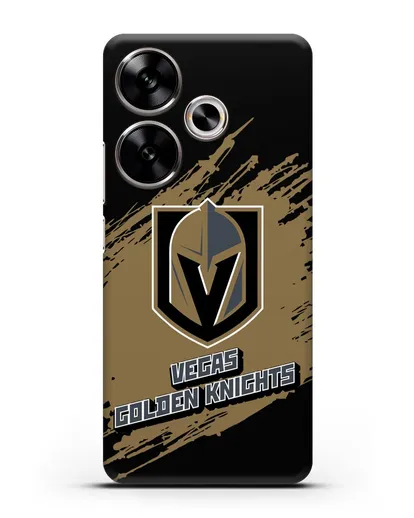 Чехол с надписью ХК Вегас Голден Найтс силиконовый для Xiaomi Poco F6