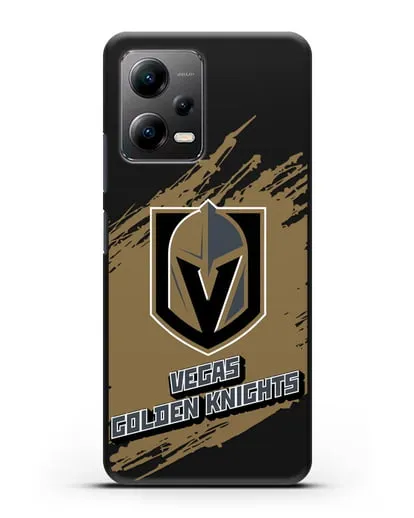 Чехол с надписью ХК Вегас Голден Найтс силиконовый для Xiaomi Poco X5