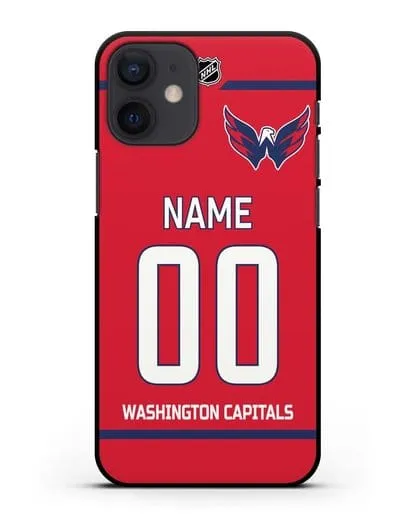 Чехол ХК Вашингтон Кэпиталз с фамилией и номером красная форма силиконовый для iPhone 12 mini