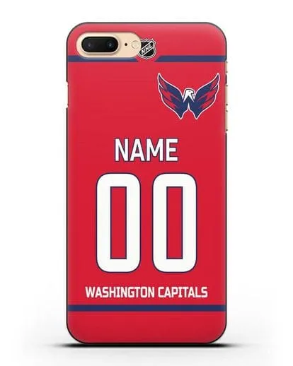 Чехол ХК Вашингтон Кэпиталз с фамилией и номером красная форма силиконовый для iPhone 8 Plus