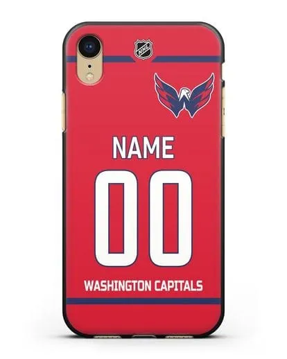 Чехол ХК Вашингтон Кэпиталз с фамилией и номером красная форма силиконовый для iPhone XR