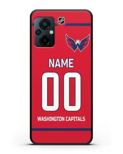 Чехол ХК Вашингтон Кэпиталз с фамилией и номером красная форма силиконовый для Xiaomi Poco M5