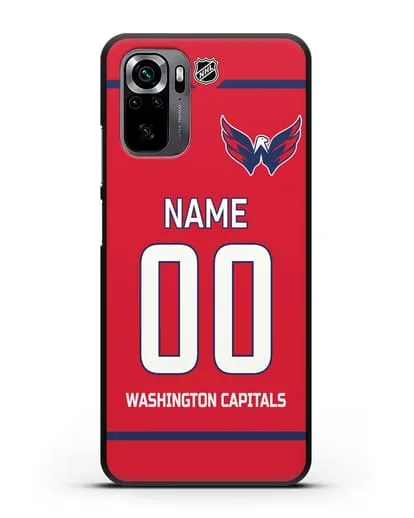 Чехол ХК Вашингтон Кэпиталз с фамилией и номером красная форма силиконовый для Xiaomi Poco M5s