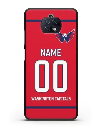 Чехол ХК Вашингтон Кэпиталз с фамилией и номером красная форма силиконовый для Xiaomi Redmi Note 9T