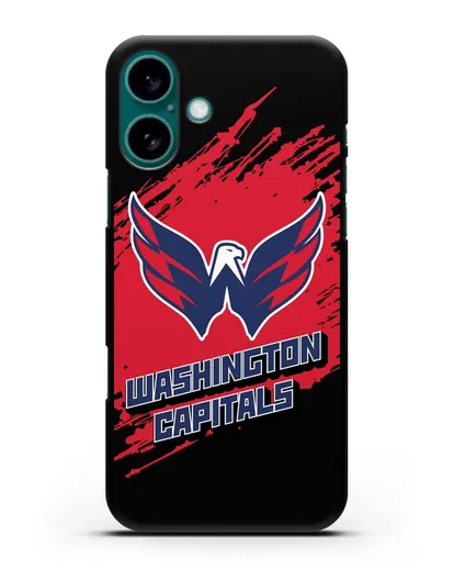 Чехол с надписью ХК Вашингтон Кэпиталз силиконовый для iPhone 16 Plus