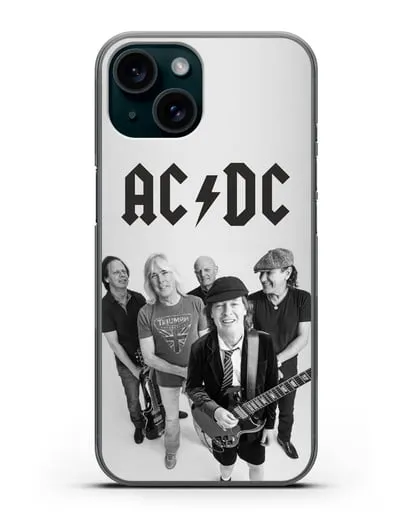 Чехол с фотографией группы AC/DC силиконовый для iPhone 15