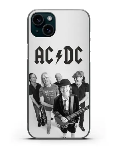 Чехол с фотографией группы AC/DC силиконовый для iPhone 15 Plus