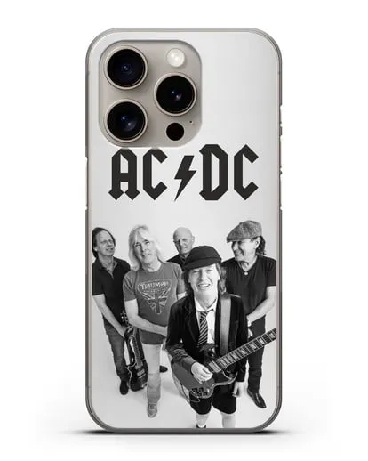 Чехол с фотографией группы AC/DC силиконовый для iPhone 15 Pro