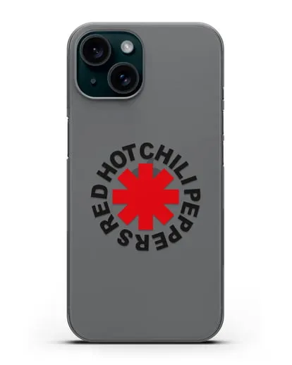 Чехол с символикой Red Hot Chili Peppers силиконовый для iPhone 15
