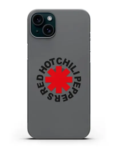 Чехол с символикой Red Hot Chili Peppers силиконовый для iPhone 15 Plus